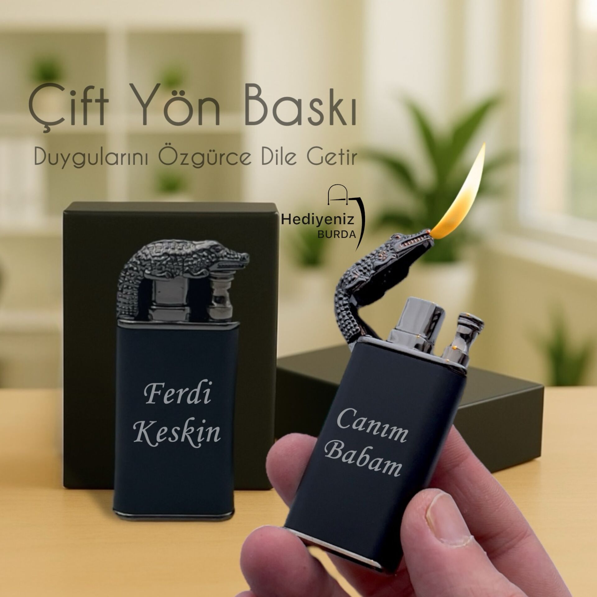 Kişiye Özel Ejderha Alevli  Çakmak