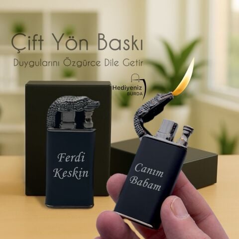 Kişiye Özel Ejderha Alevli  Çakmak