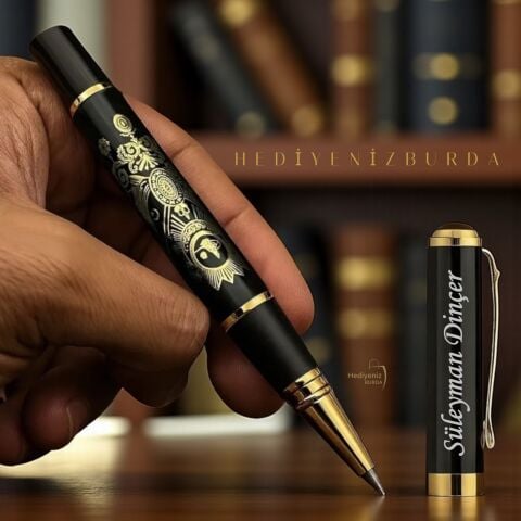 İsme Özel Osmanlı Arması Temalı Metal İmza Kalemi