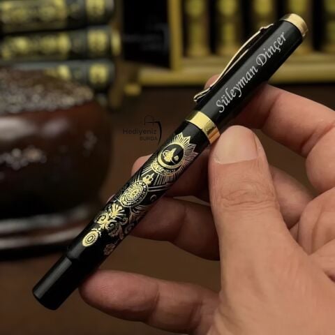 İsme Özel Osmanlı Arması Temalı Metal İmza Kalemi