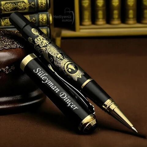 İsme Özel Osmanlı Arması Temalı Metal İmza Kalemi