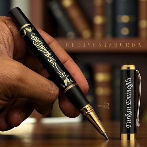 İsme Özel  Besmele Temalı Metal İmza Kalemi