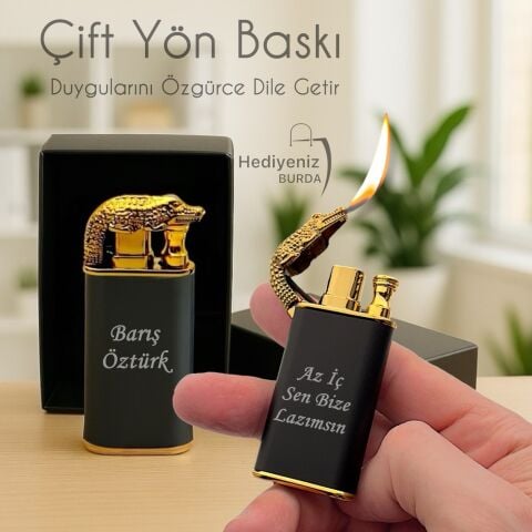 Kişiye Özel Ejderha Alevli  Çakmak